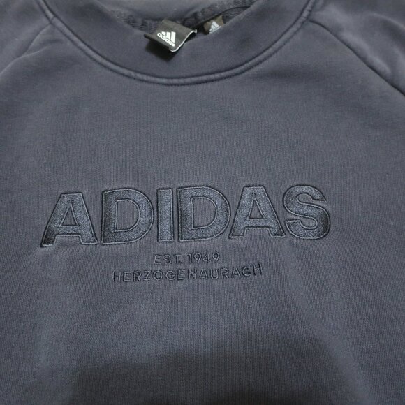 Navy Adidas French Terry Crewneck Sweater EUC - Picture 2 of 5